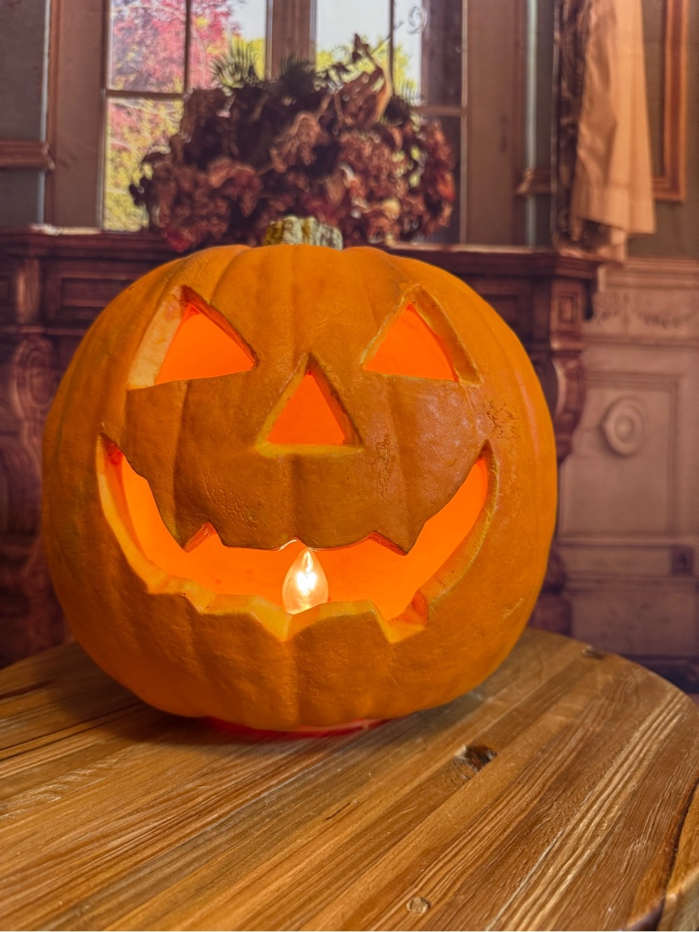 Paper Magic Group Halloween Jack-O'-Lantern Lighted Pumpkin 1990’s Vintage